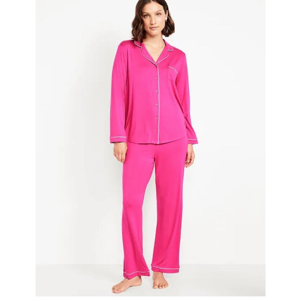 Jersey Knit 2 Piece Pajama Set Pink Women's S/M READ description